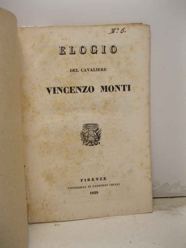 ELOGIO DEL CAVALIERE VINCENZO MONTI