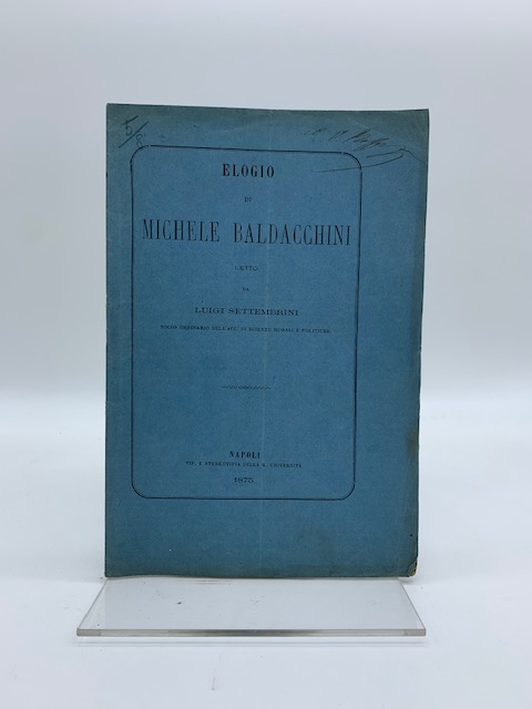 Elogio di Michele Baldacchini letto.