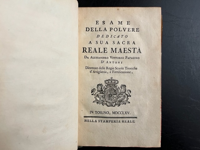 Esame della polvere dedicata a Sua Sacra Reale Maesta'.