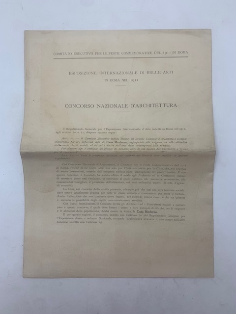 Esposizione internazionale di Belle Arti in Roma nel 1911. Concorso …