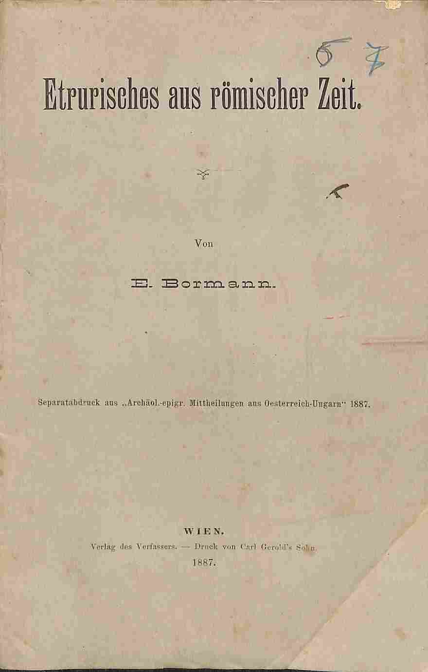 Etrurisches aus romischer Zeit