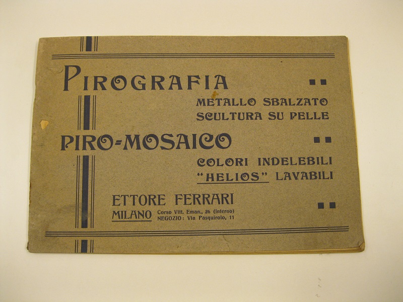 Ettore Ferrari. Pirografia metallo sbalzato scultura su pelle. Piro - …