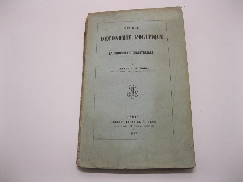 Etudes d'e'conomie politique sur la proprie'te' territoriale.