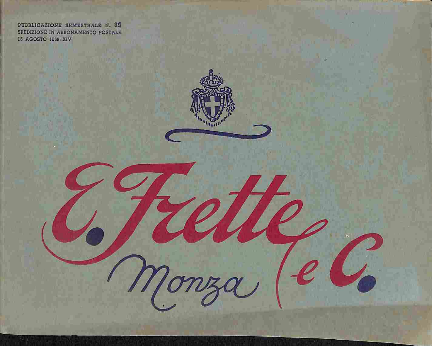 Fabbriche telerie E. Frette & C. Monza. catalogo generale n. …