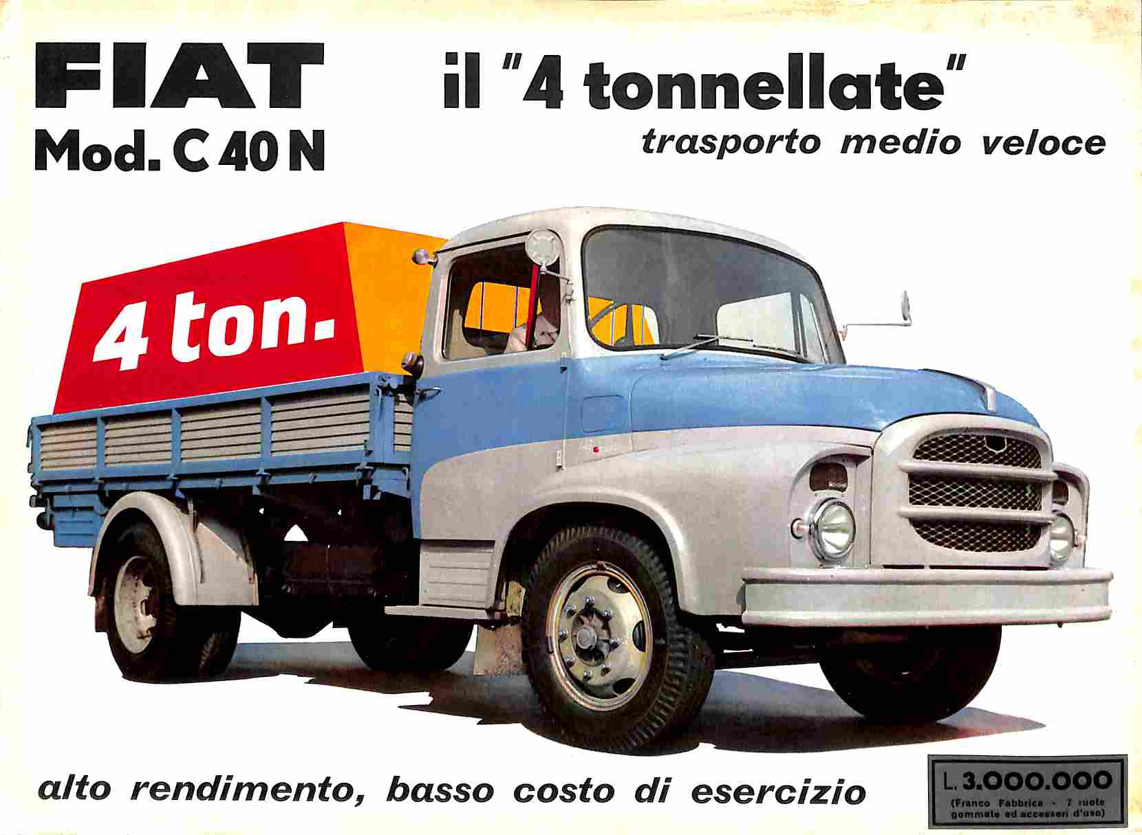 Fiat Mod. C40 N, il 4 tonnellate. Trasporto medio veloce. …