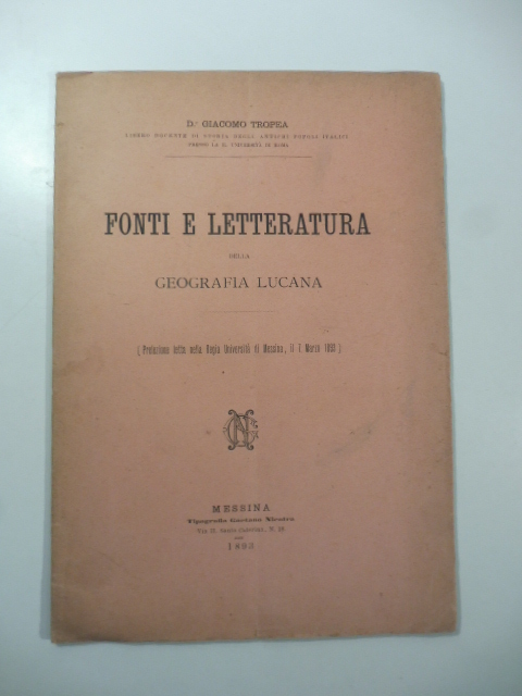 Fonti e letteratura della geografia lucana
