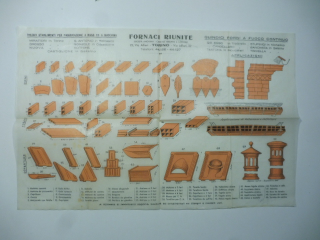 Fornaci riunite, Torino. Foglio pubblicitario