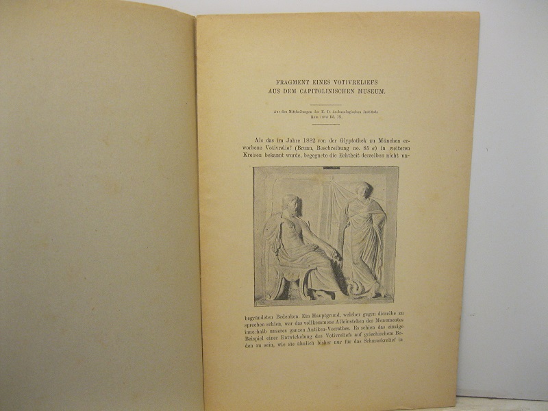 Fragment eines votivreliefs aus dem Capitolineschen Museum. Aus des Mitteilungen …