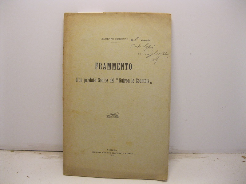 Frammento d'un perduto Codice del 'Guiron le Courtois'