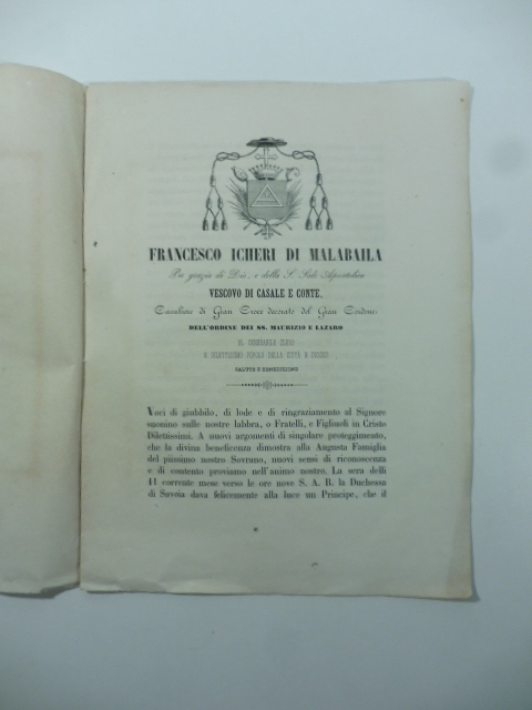 Francesco Icheri di Malabaila. voci di giubilo, di lode. sacro …