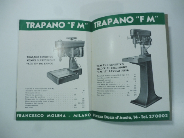 Francesco Molena rappresentanze macchine utensili. Catalogo
