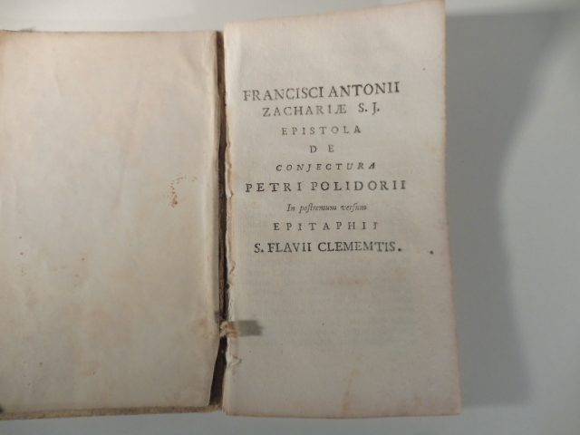 Francisci Antonii Zachariae epistola de conjectura Petri Polidorii in postremum …
