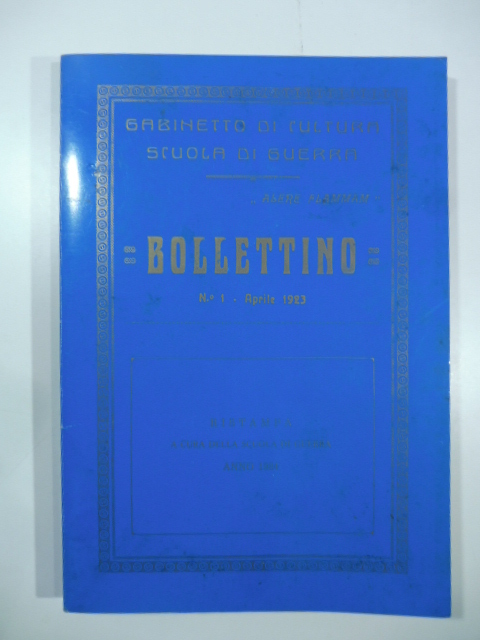 Gabinetto di cultura suola di Guerra , Bollettino n. 1 …
