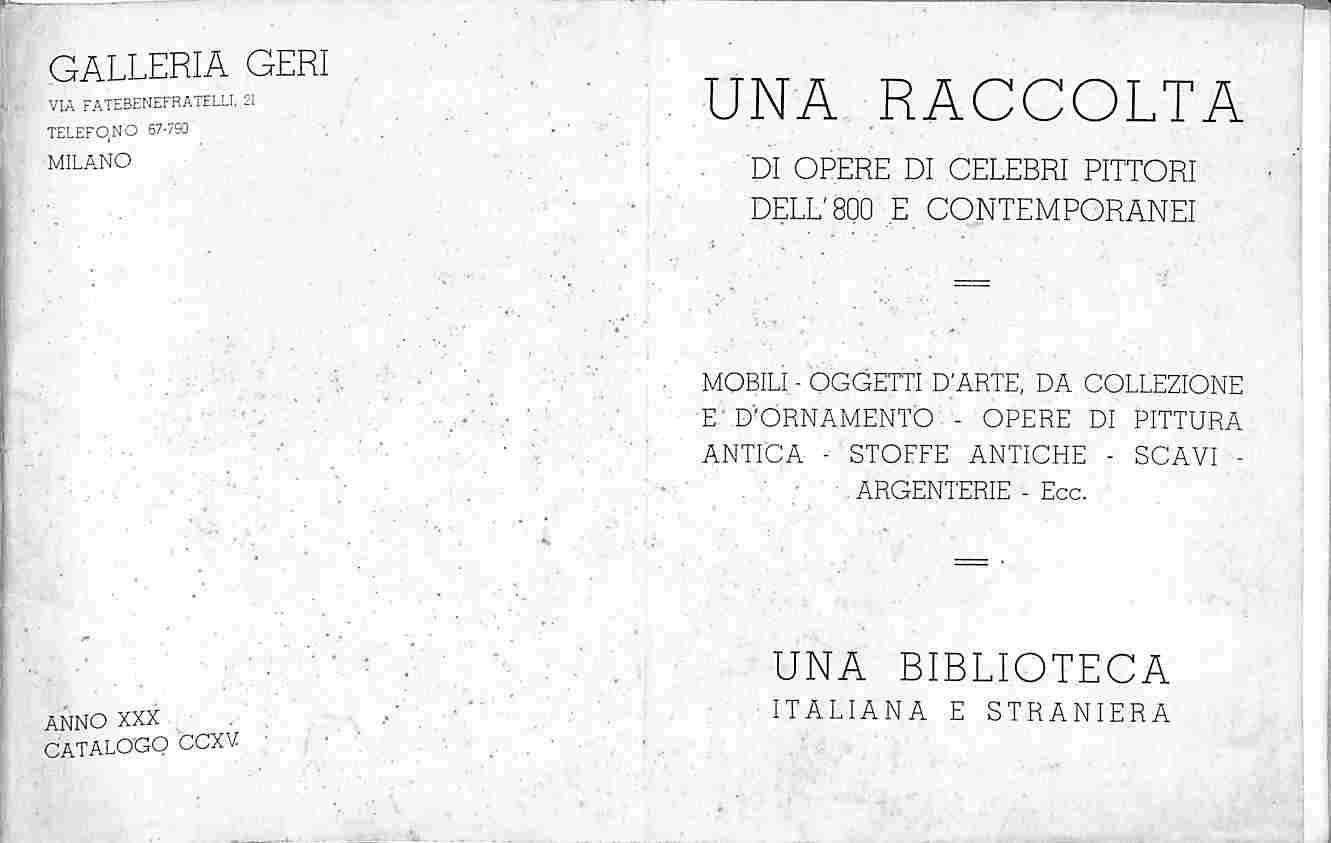 Galleria Geri. Una raccolta di opere di celebri pittori dell'800 …