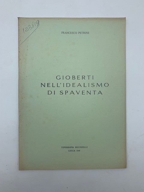 Gioberti nell'idealismo di Spaventa