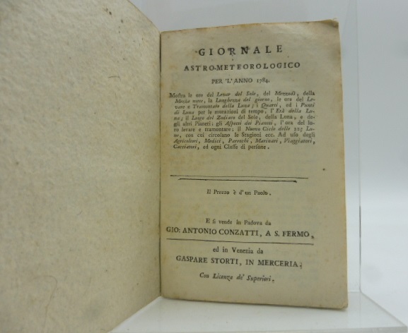 Giornale astro-meteorologico per l'anno 1784