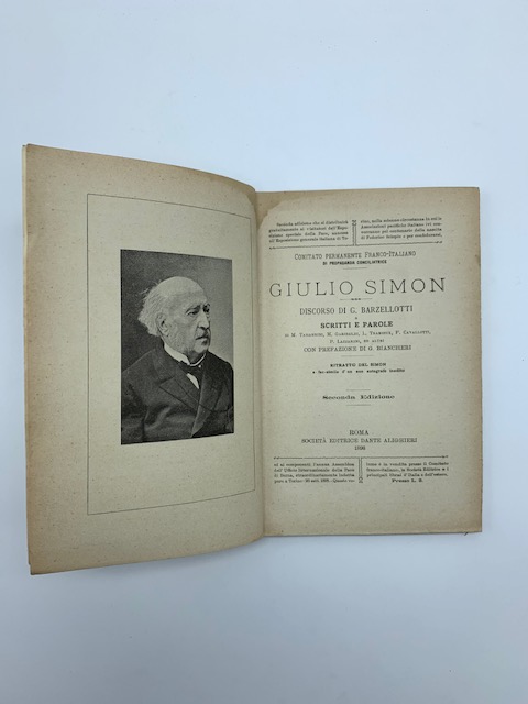 Giulio Simon. Discorso di G. Barzellotti e scritti e parole …