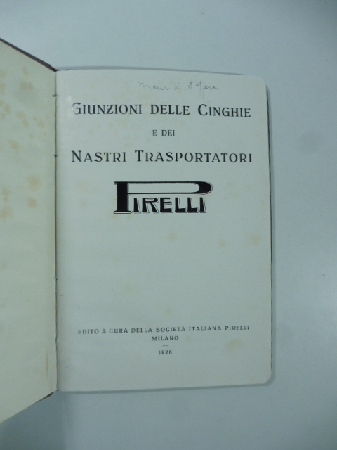 Giunzioni delle cinghie e dei nastri traportatori Pirelli. Catalogo