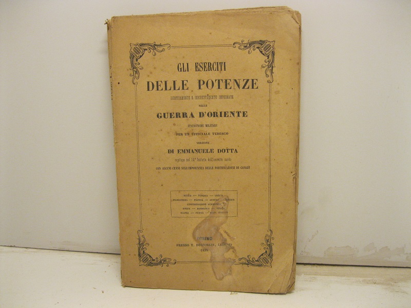 Gli eserciti delle potenze direttamente o indirettamente impegnate nella guerra …