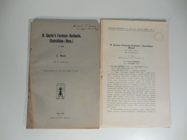 H. Sauter'S Formosa-Ausbeute Chalcididae (Hym.) von L. Masi