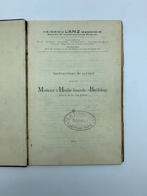 Heinrich Lanz Mannheim. Instructions de service pour le moteur a' …
