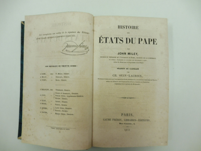 Histoire des etats du pape traduit de l'anglais par Ch. …