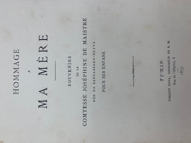 Hommage a ma mere. Souvenirs de la Comtesse Josephine de …