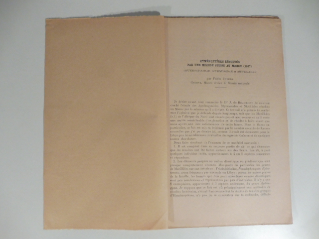 Hymenopteres recoltes par une mission suisse au Maroc (1947). Apterogymidae, …