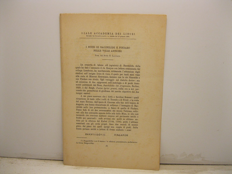 I busti di Bacchilide e Pindaro nelle ville antiche