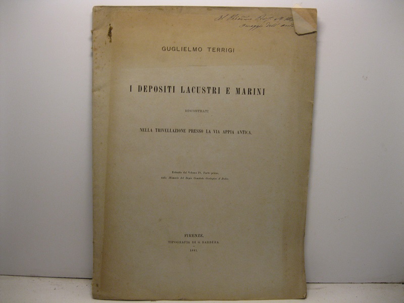 I depositi lacustri e marini riscontrati nella trivellazione presso la …
