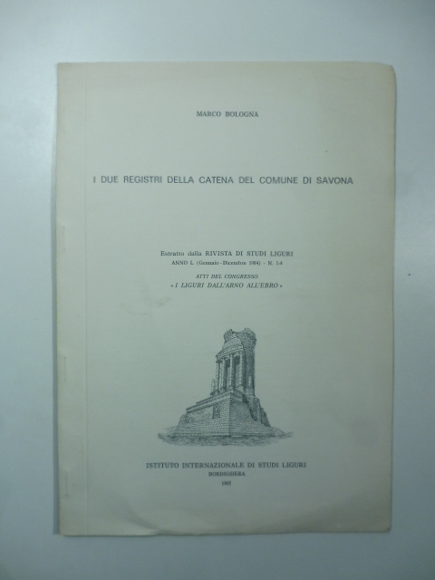 I due registri della catena del Comune di Savona