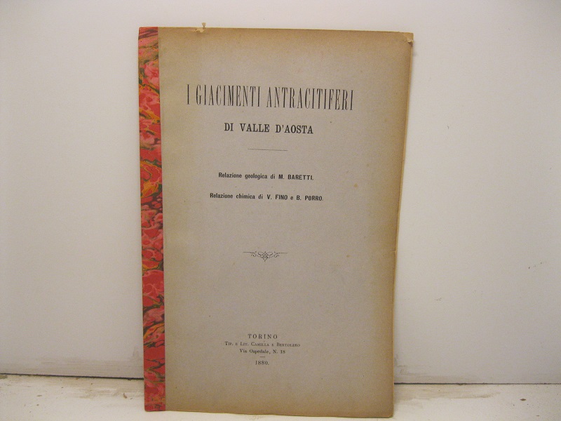 I giacimenti antraciferi di Valle D'Aosta. Relazione geologica di M. …