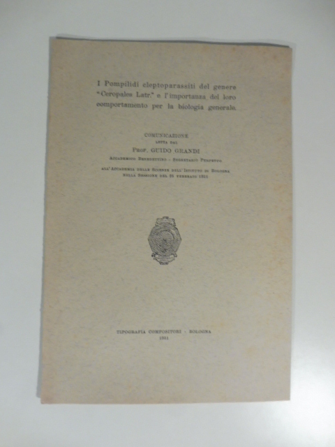 I Pompilidi cleptoparassiti del genere Ceropales Latr. e l'importanza del …