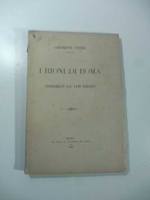 I rioni di Roma considerati dal lato igienico