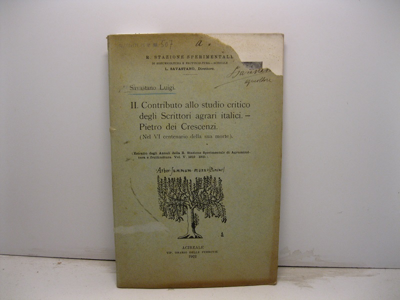 II contributo allo studio critico degli Scrittori agrari italici. - …