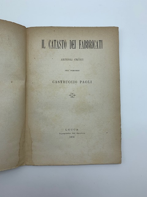 Il catasto dei fabbricati. Articoli critici