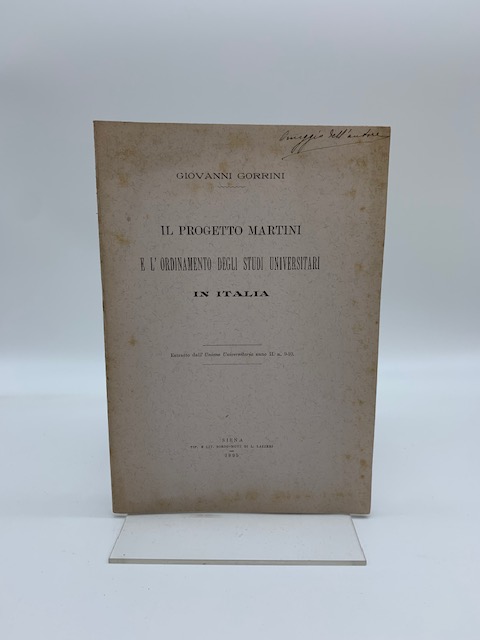 Il progetto Martini e l'ordinamento degli studi universitari in Italia