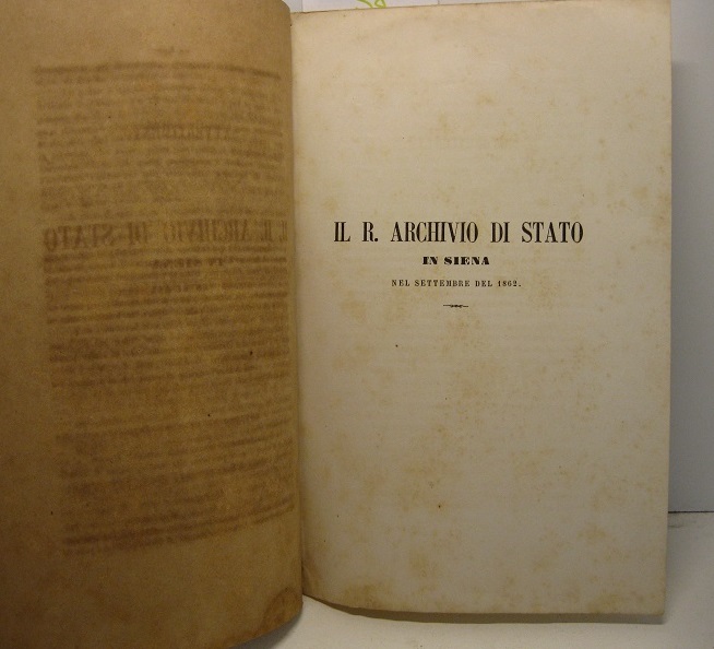 Il R. Archivio di Stato in Siena nel settembre del …