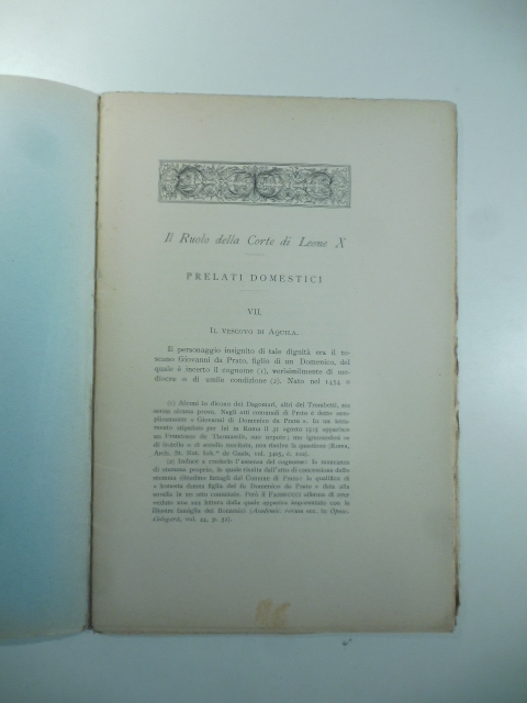 Il ruolo della Corte di Leone X. Prelati domestici. Il …