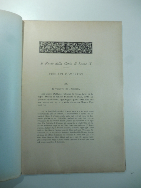 Il ruolo della corte di Leone X. Prelati domestici. Il …