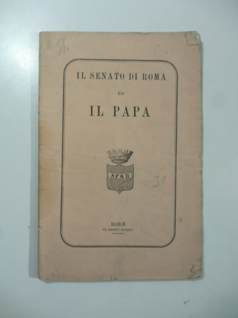 Il Senato di Roma ed il Papa