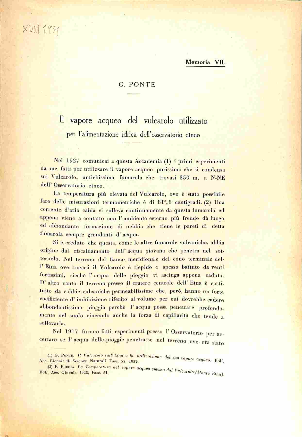 Il vapore acqueo del vulcarolo utilizzato per l'alimentazione idrica dell'osservatorio …