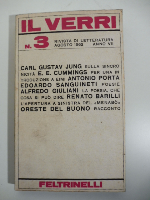 Il Verri. Rivista di letteratura, n. 3, agosto 1962