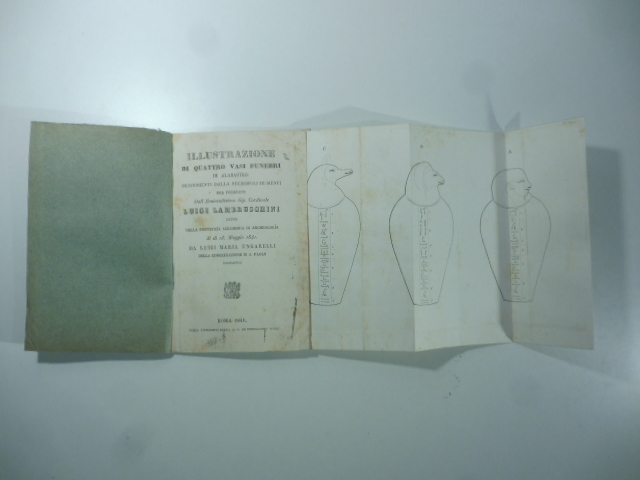 Illustrazione di quattro vasi funebri di alabastro provenienti dalla necropoli …