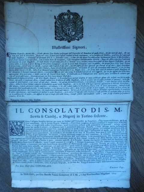 ILLUSTRISSIMI SIGNORI. Esponeno. l'Iniversita' dei Perucchieri di questa citta' che …