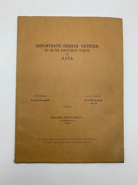 Importante eredita' patrizia ed altre raccolte d'arte in asta.Galleria d'arte …