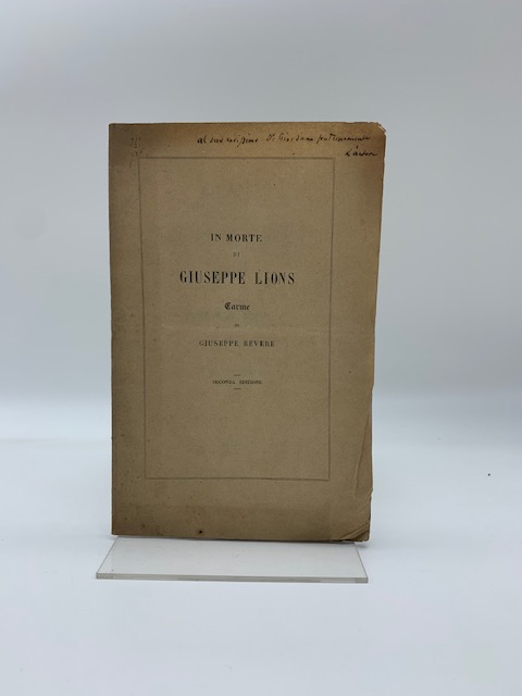 In morte di Giuseppe Lions. Carme