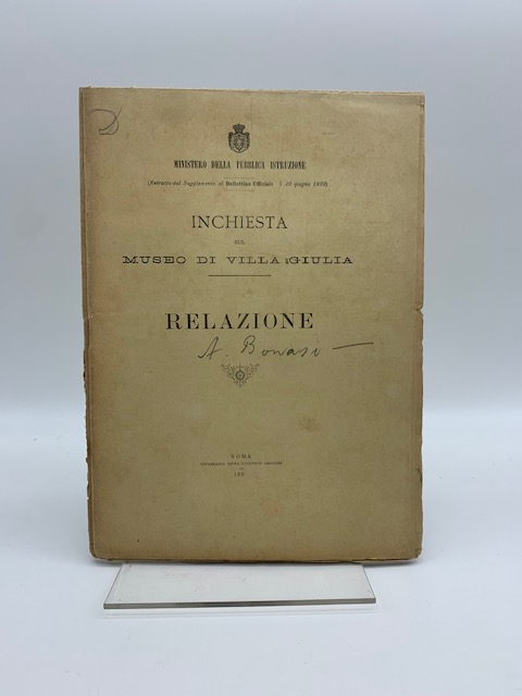 Inchiesta sul Museo di Villa Giulia. Relazione