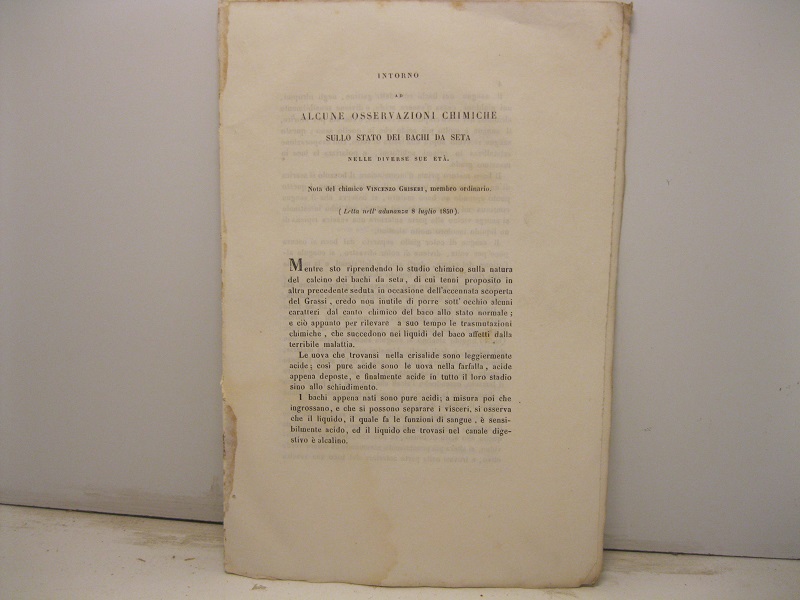Intorno ad alcune osservazioni chimiche sullo stato dei bachi da …