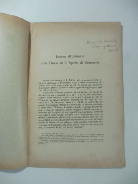 Intorno all'obituario della Chiesa di S. Spirito di Benevento